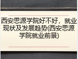 西安思源学院好不好，就业现状及发展趋势(西安思源学院就业前景)
