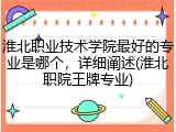 淮北职业技术学院最好的专业是哪个，详细阐述(淮北职院王牌专业)