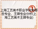 上海工艺美术职业学院有哪些专业，王牌专业分析(上海工艺美术王牌专业)