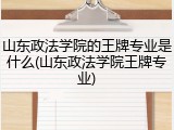 山东政法学院的王牌专业是什么(山东政法学院王牌专业)