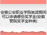 安徽公安职业学院就读期间可以申请哪些奖学金(安徽警院奖学金种类)