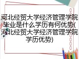 河北经贸大学经济管理学院毕业是什么学历有何优势(河北经贸大学经济管理学院学历优势)