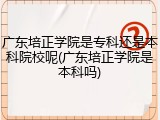 广东培正学院是专科还是本科院校呢(广东培正学院是本科吗)