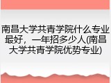 南昌大学共青学院什么专业最好，一年招多少人(南昌大学共青学院优势专业)