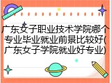 广东女子职业技术学院哪个专业毕业就业前景比较好(广东女子学院就业好专业)