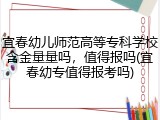 宜春幼儿师范高等专科学校含金量量吗，值得报吗(宜春幼专值得报考吗)