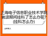 上海电子信息职业技术学院就读期间挂科了怎么办呢？(挂科怎么办)