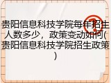 贵阳信息科技学院每年招生人数多少，政策变动如何(贵阳信息科技学院招生政策)