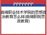 曲靖职业技术学院的思想政治教育怎么样(曲靖职院思政教育)