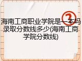 海南工商职业学院是一本吗录取分数线多少(海南工商学院分数线)