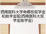 西南医科大学有哪些奖学金和助学金呢(西南医科大奖学金助学金)
