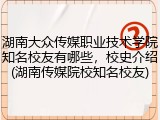 湖南大众传媒职业技术学院知名校友有哪些，校史介绍(湖南传媒院校知名校友)