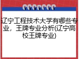 辽宁工程技术大学有哪些专业，王牌专业分析(辽宁高校王牌专业)