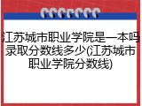 江苏城市职业学院是一本吗录取分数线多少(江苏城市职业学院分数线)
