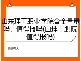 山东理工职业学院含金量量吗，值得报吗(山理工职院值得报吗)
