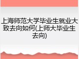 上海师范大学毕业生就业大致去向如何(上师大毕业生去向)