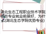 湖北生态工程职业技术学院哪些专业就业前景好，为什么(湖北生态学院优势专业)