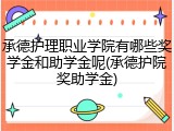 承德护理职业学院有哪些奖学金和助学金呢(承德护院奖助学金)