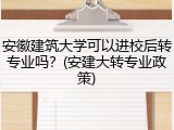 安徽建筑大学可以进校后转专业吗？(安建大转专业政策)