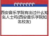 西安音乐学院有出过什么知名人士吗(西安音乐学院知名校友)