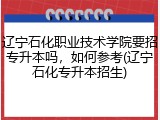辽宁石化职业技术学院要招专升本吗，如何参考(辽宁石化专升本招生)