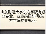 山东财经大学东方学院有哪些专业，就业前景如何(东方学院专业就业)