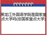 黑龙江外国语学院是国家重点大学吗(非国家重点大学)