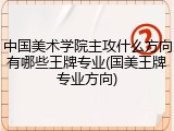 中国美术学院主攻什么方向有哪些王牌专业(国美王牌专业方向)