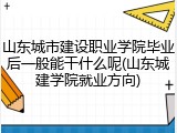 山东城市建设职业学院毕业后一般能干什么呢(山东城建学院就业方向)