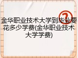 金华职业技术大学到毕业要花多少学费(金华职业技术大学学费)