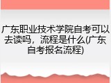 广东职业技术学院自考可以去读吗，流程是什么(广东自考报名流程)