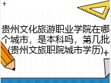 贵州文化旅游职业学院在哪个城市，是本科吗，第几批(贵州文旅职院城市学历)