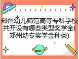 郑州幼儿师范高等专科学校共开设有哪些类型奖学金(郑州幼专奖学金种类)