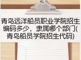 青岛远洋船员职业学院招生编码多少，隶属哪个部门(青岛船员学院招生代码)