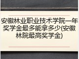 安徽林业职业技术学院一年奖学金最多能拿多少(安徽林院最高奖学金)