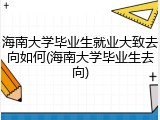 海南大学毕业生就业大致去向如何(海南大学毕业生去向)