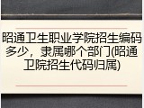 昭通卫生职业学院招生编码多少，隶属哪个部门(昭通卫院招生代码归属)