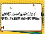 淄博职业学院学校简介，校史概述(淄博职院校史简介)