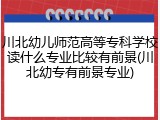 川北幼儿师范高等专科学校读什么专业比较有前景(川北幼专有前景专业)