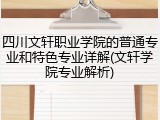 四川文轩职业学院的普通专业和特色专业详解(文轩学院专业解析)