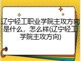 辽宁轻工职业学院主攻方向是什么，怎么样(辽宁轻工学院主攻方向)