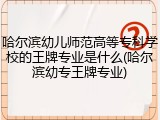 哈尔滨幼儿师范高等专科学校的王牌专业是什么(哈尔滨幼专王牌专业)