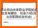 河北劳动关系职业学院知名校友有哪些，校史介绍(河北劳职院校友校史)