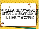 湖北工业职业技术学院在读期间怎么申请助学贷款(湖北工院助学贷款申请)