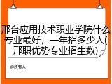 邢台应用技术职业学院什么专业最好，一年招多少人(邢职优势专业招生数)