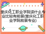 重庆化工职业学院读什么专业比较有前景(重庆化工职业学院前景专业)