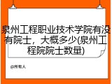 泉州工程职业技术学院有没有院士，大概多少(泉州工程院院士数量)