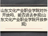 山东文化产业职业学院对外开放吗，能否进去参观(山东文化产业职业学院开放参观)