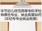 毕节幼儿师范高等专科学校有哪些专业，就业前景如何(毕幼专专业就业前景)