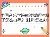 中国音乐学院就读期间挂科了怎么办呢？(挂科怎么办)